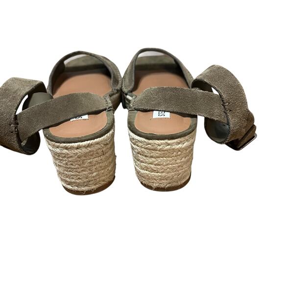 Steve Madden Green Suede Espadrille Platform Elody Sandals Size 8 - Picture 3 of 7